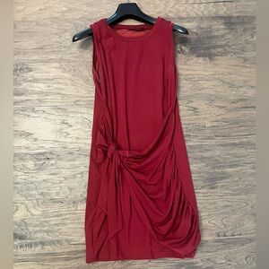 Tie Front Red Sleeveless Dress